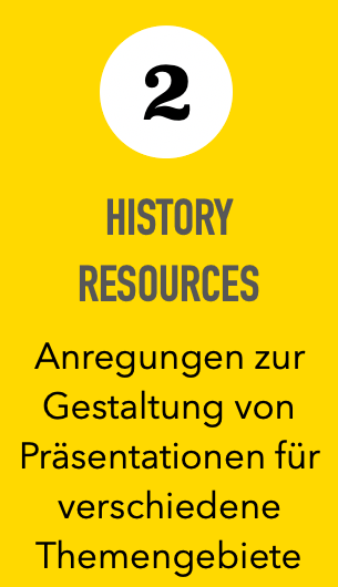 Symbolbild für Projektreihe 2 - History Resources: Anregungen zur Gestaltung von Präsentationen für verschiedene Themengebiete